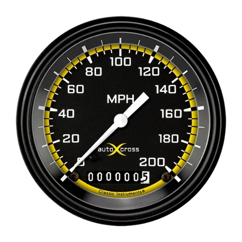 AutoCross Yellow 3 3_8_ Speedometer AX57YBLF